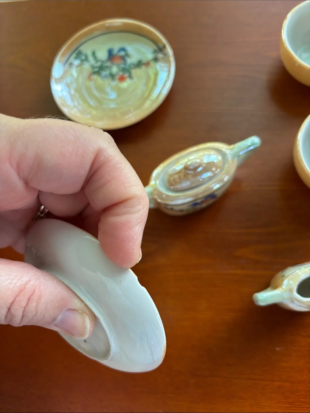 Vintage Miniature Tea Set Porcelain Bluebird